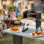 Outdoor Pizza Oven with Waterproof Cover and Anti-scalding Handles