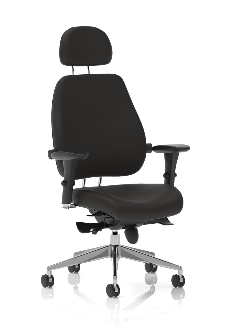 Chiro Plus Ultimate High Back Ergonomic Posture Chair – Black Fabric, front view