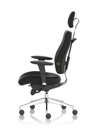 Chiro Plus Ultimate High Back Ergonomic Posture Chair – Black Fabric, back view