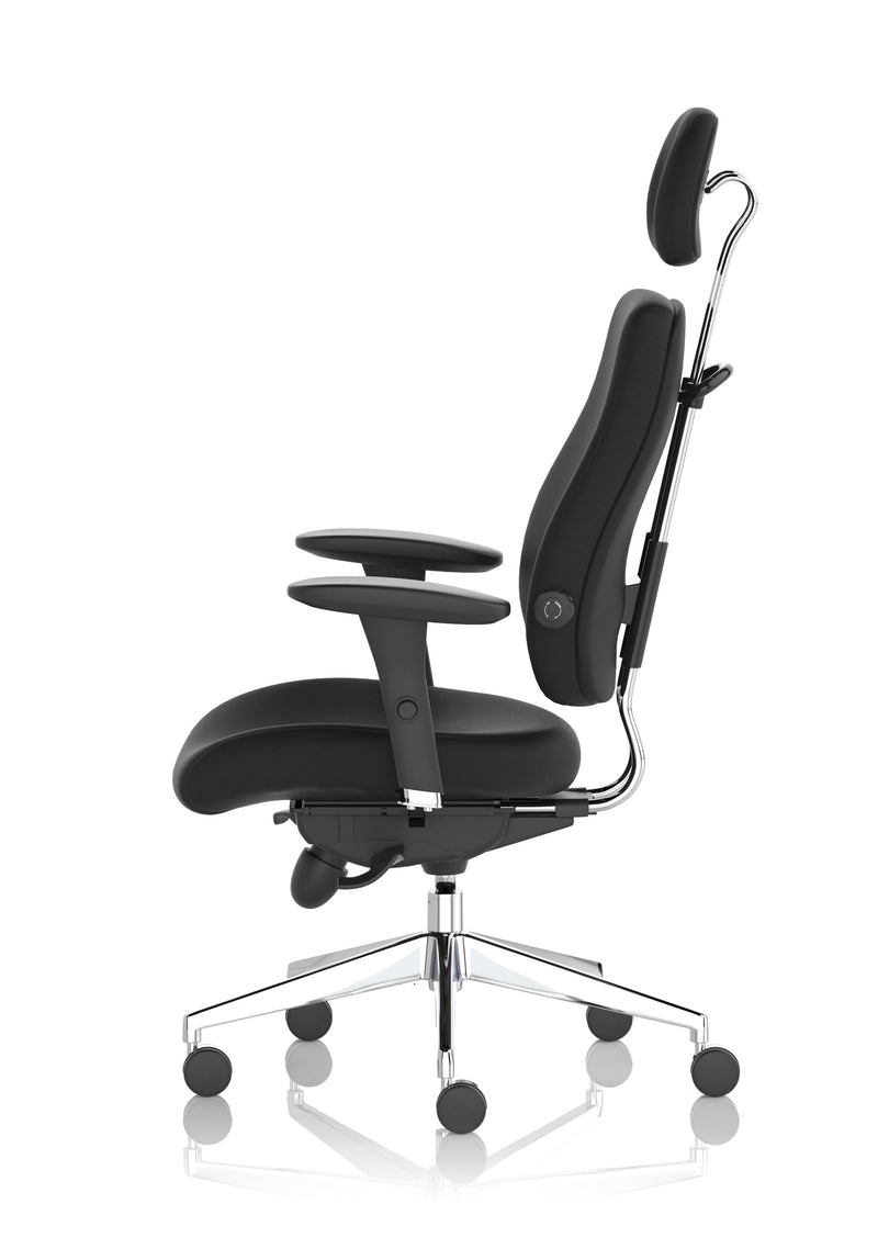 Chiro Plus Ultimate High Back Ergonomic Posture Chair – Black Fabric, back view
