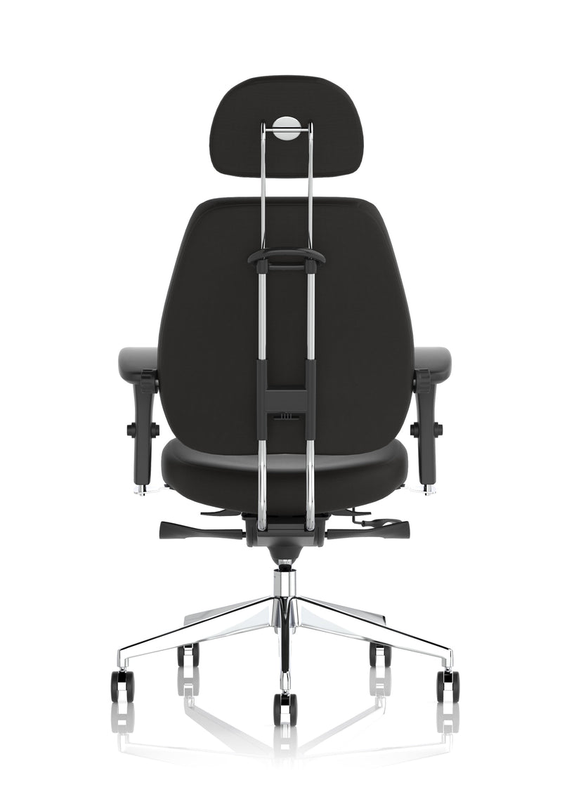 Chiro Plus Ultimate High Back Ergonomic Posture Chair – Black Fabric, lumbar support detail