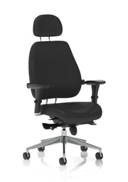 Chiro Plus Ultimate High Back Ergonomic Posture Chair – Black Leather, front view