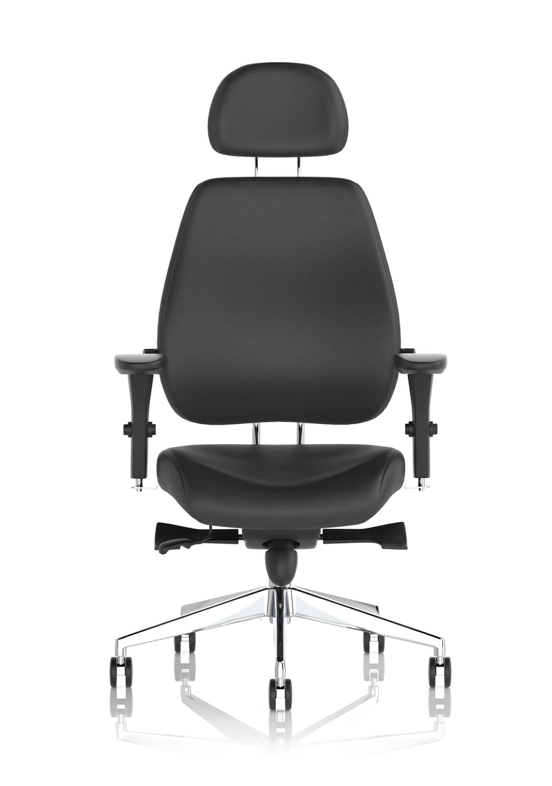 Chiro Plus Ultimate High Back Ergonomic Posture Chair – Black Leather, side view
