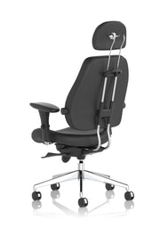 Chiro Plus Ultimate High Back Ergonomic Posture Chair – Black Leather, headrest detail