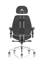 Chiro Plus Ultimate High Back Ergonomic Posture Chair – Black Leather, lumbar support detail