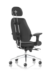 Chiro Plus Ultimate High Back Ergonomic Posture Chair – Black Leather, arm detail