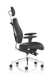 Chiro Plus Ultimate High Back Ergonomic Posture Chair – Black Leather, lifestyle shot