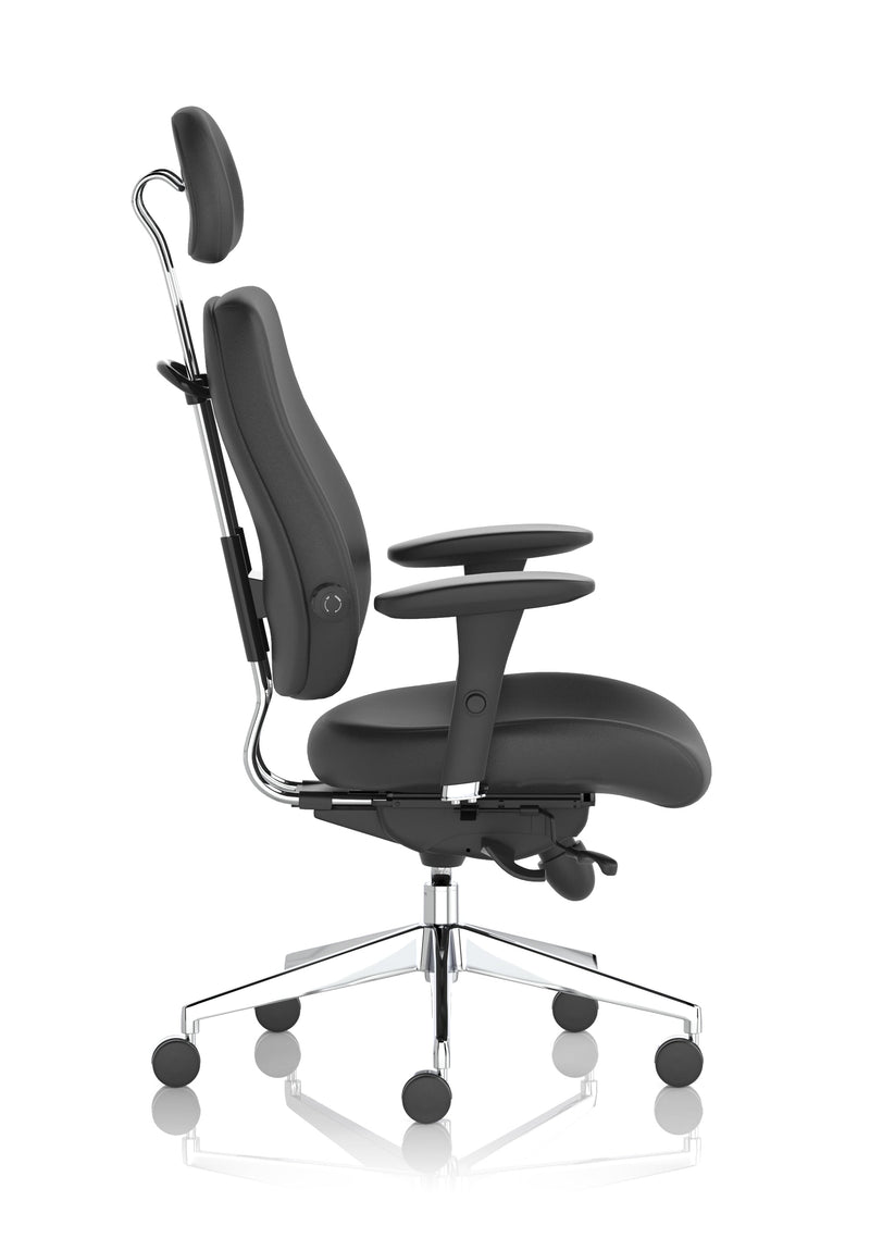 Chiro Plus Ultimate High Back Ergonomic Posture Chair – Black Leather, lifestyle shot