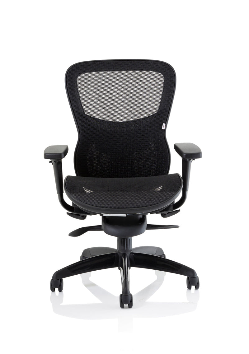 Stealth Shadow High Mesh Back Ergonomic Posture Chair – Black Mesh, three-quarter view