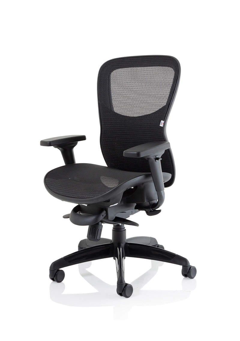 Stealth Shadow High Mesh Back Ergonomic Posture Chair – Black Mesh, back view