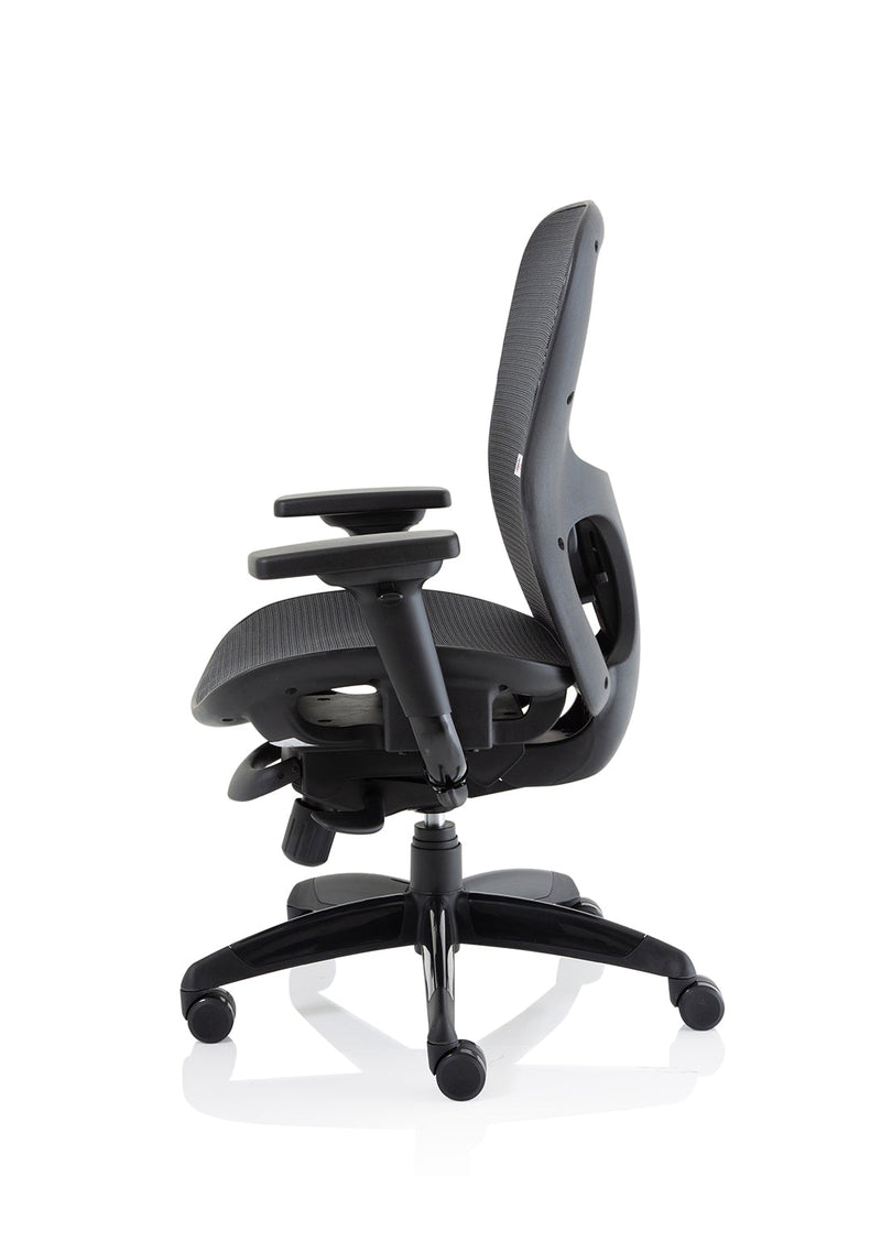 Stealth Shadow High Mesh Back Ergonomic Posture Chair – Black Mesh, lumbar support detail