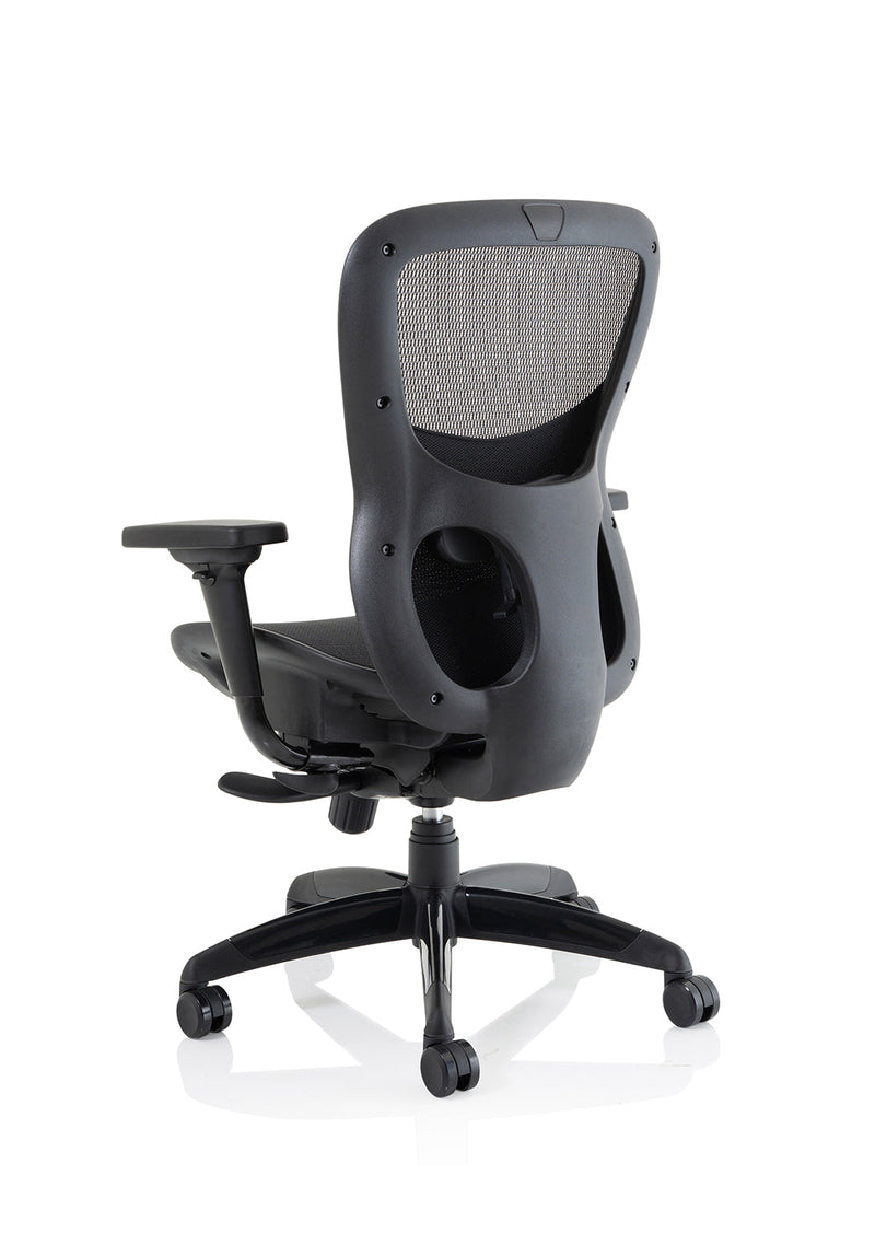 Stealth Shadow High Mesh Back Ergonomic Posture Chair – Black Mesh, arm detail