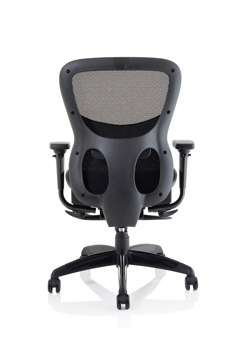 Stealth Shadow High Mesh Back Ergonomic Posture Chair – Black Mesh, seat detail
