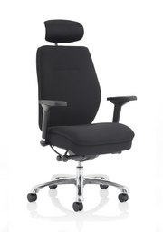 Domino High Back Ergonomic Posture Chair – Black Fabric, front view