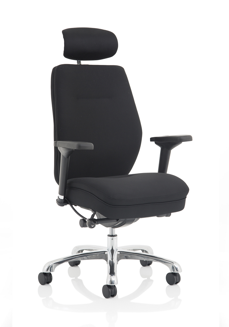 Domino High Back Ergonomic Posture Chair – Black Fabric, front view