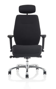 Domino High Back Black Ergonomic Posture Chair with Arms and Headrest