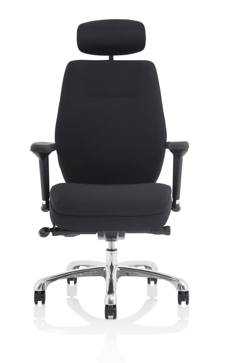 Domino High Back Black Ergonomic Posture Chair with Arms and Headrest