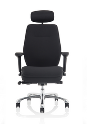 Domino High Back Ergonomic Posture Chair – Black Fabric, side view