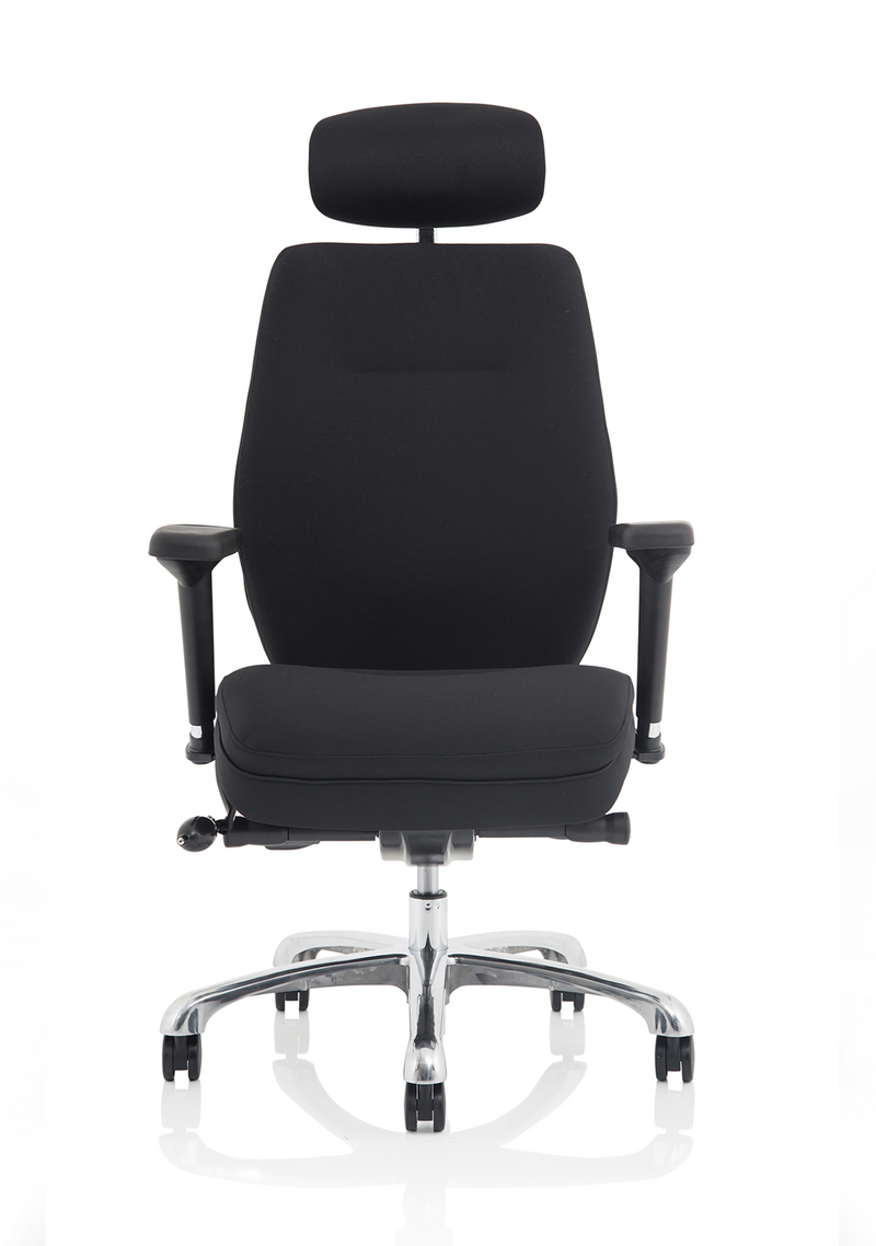 Domino High Back Ergonomic Posture Chair – Black Fabric, side view
