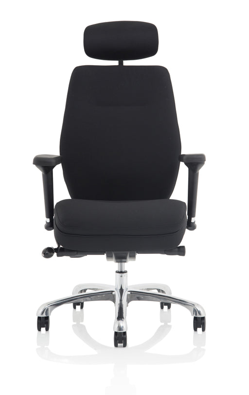 Domino High Back Black Ergonomic Posture Chair with Arms and Headrest