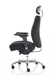 Domino High Back Ergonomic Posture Chair – Black Fabric, back view