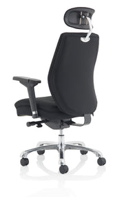 Domino High Back Black Ergonomic Posture Chair with Arms and Headrest