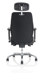Domino High Back Black Ergonomic Posture Chair with Arms and Headrest