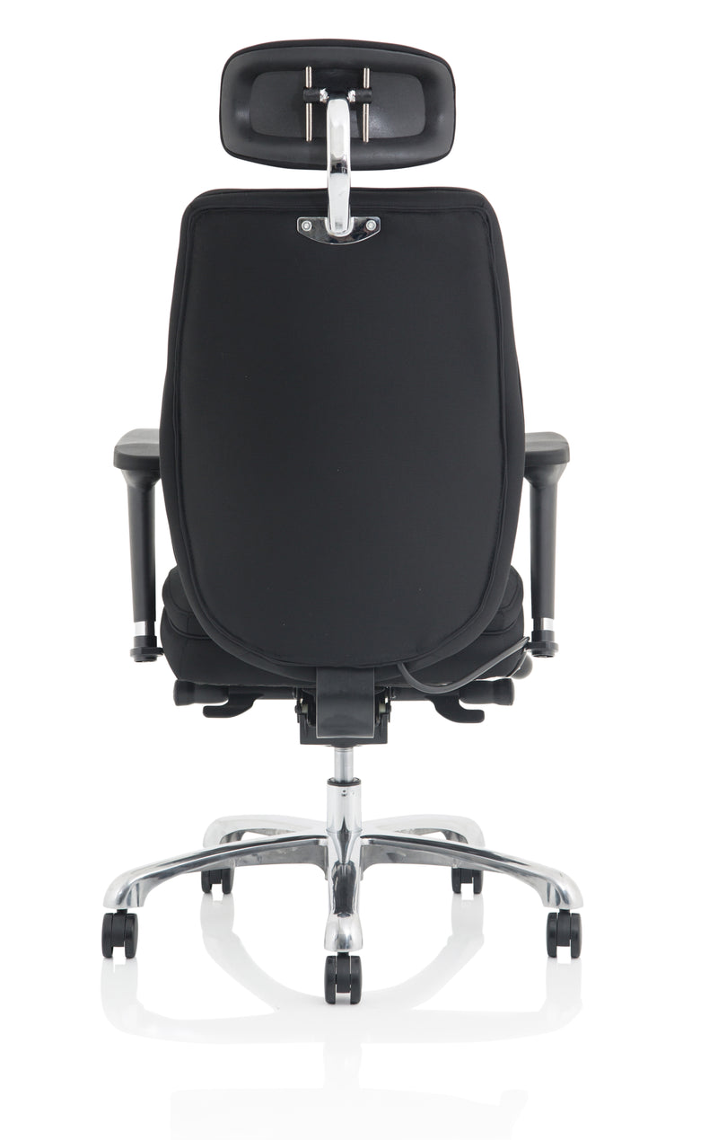 Domino High Back Black Ergonomic Posture Chair with Arms and Headrest