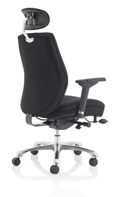 Domino High Back Black Ergonomic Posture Chair with Arms and Headrest