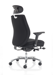 Domino High Back Ergonomic Posture Chair – Black Fabric, arm detail