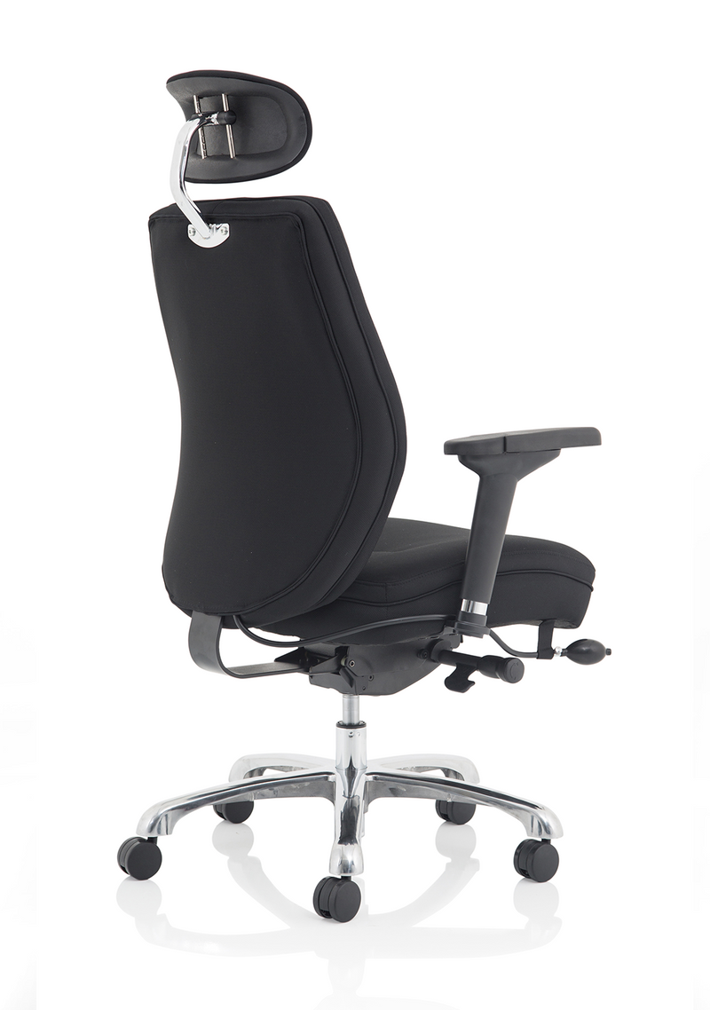 Domino High Back Ergonomic Posture Chair – Black Fabric, arm detail