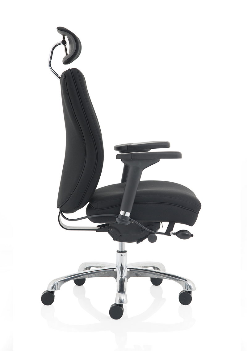 Domino High Back Ergonomic Posture Chair – Black Fabric, base detail