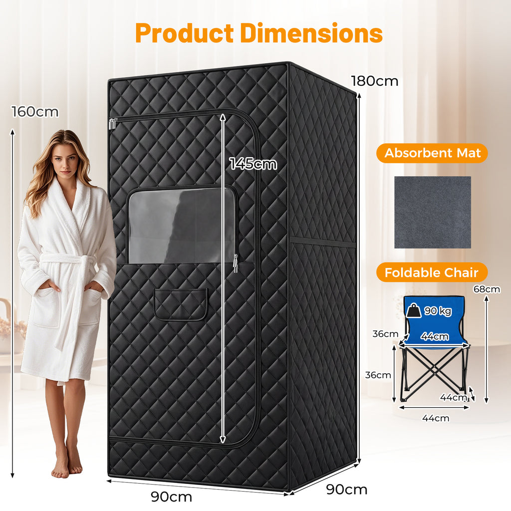Portable Far Infrared Sauna Box for Home with Heated Foot Pad