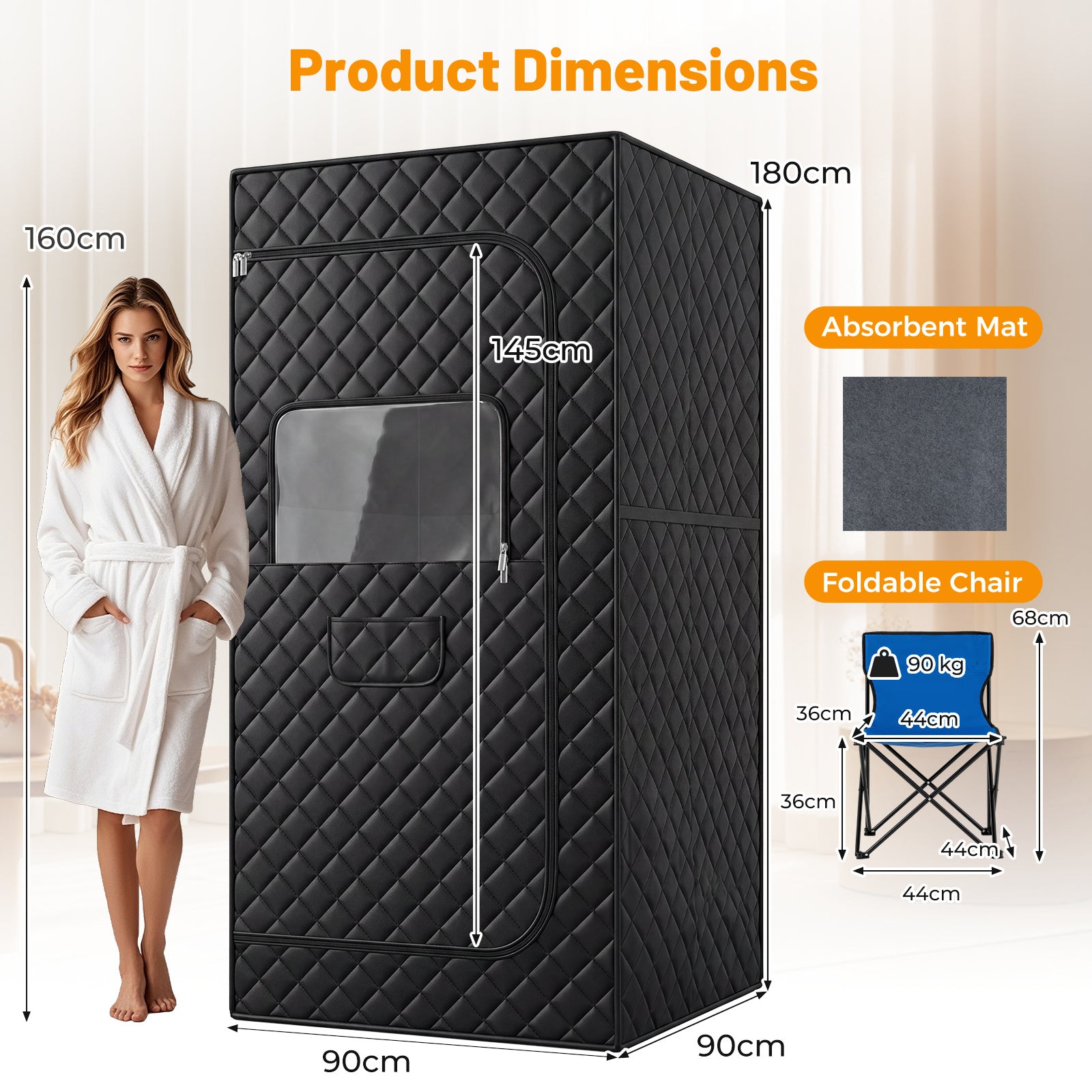 Portable Far Infrared Sauna Box for Home with Heated Foot Pad