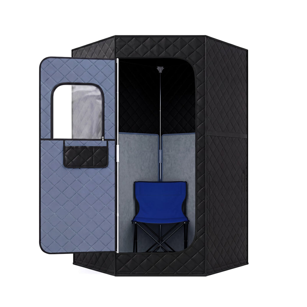 Portable Far Infrared Sauna Box with Heated Foot Pad and Remote Control