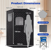 Portable Far Infrared Sauna Box with Heated Foot Pad and Remote Control