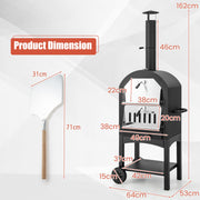 Portable Pizza Oven with Built-in Thermometer and Ash Collection Drawer - view 4