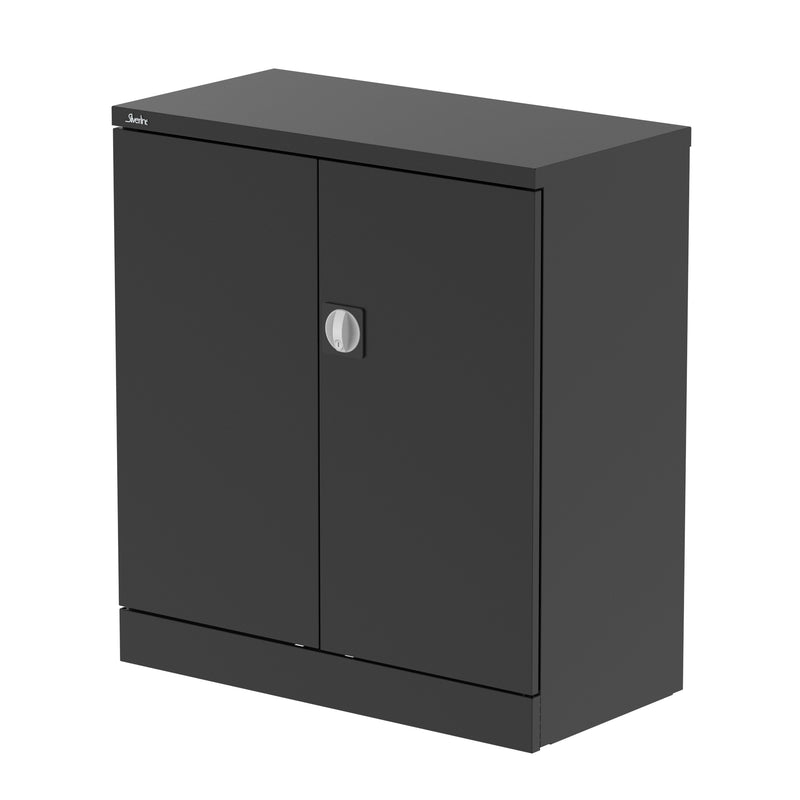 Qube Stationery 2-Door Cupboard With Shelves - 1020mm - Black - Homesplex