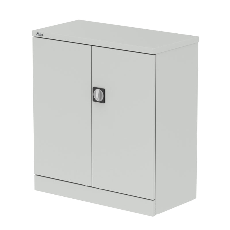 Qube Stationery 2-Door Cupboard With Shelves - 1020mm - Light Grey - Homesplex