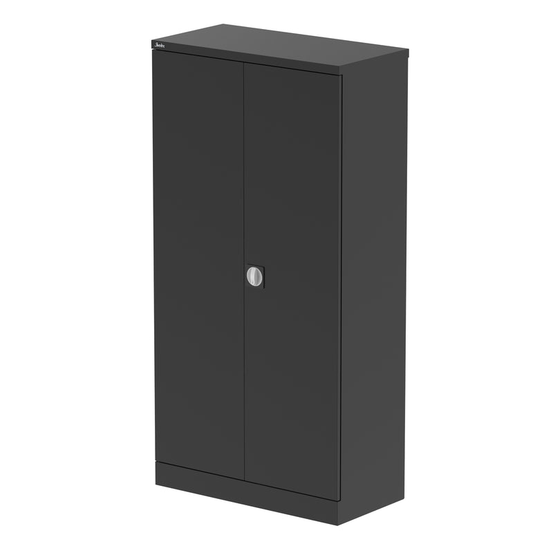 Qube Stationery 2-Door Cupboard With Shelves - 1830mm - Black - Homesplex