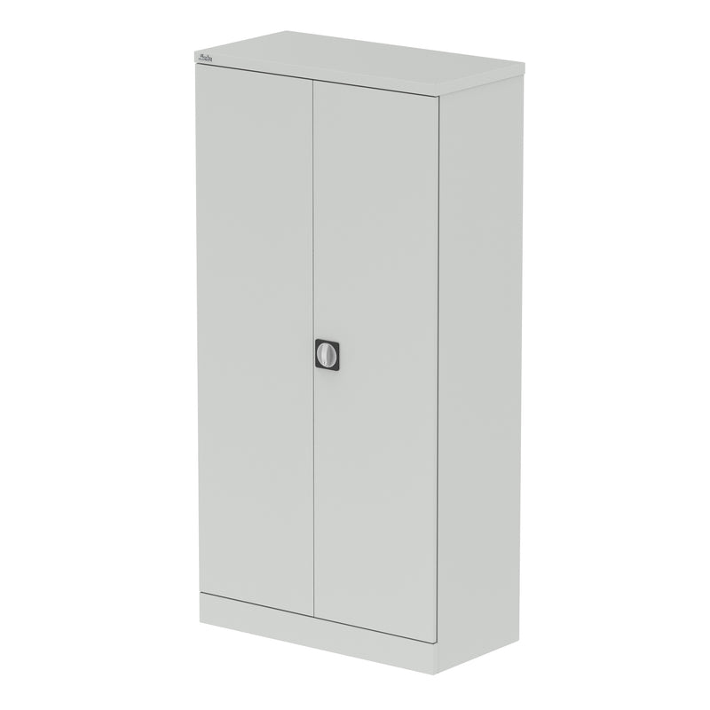 Qube Stationery 2-Door Cupboard With Shelves - 1830mm - Light Grey - Homesplex