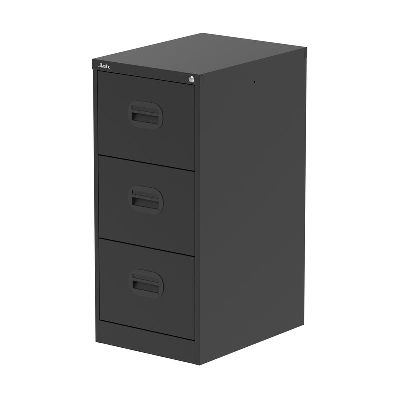 Qube Filing Cabinet - 3 Drawer - Black