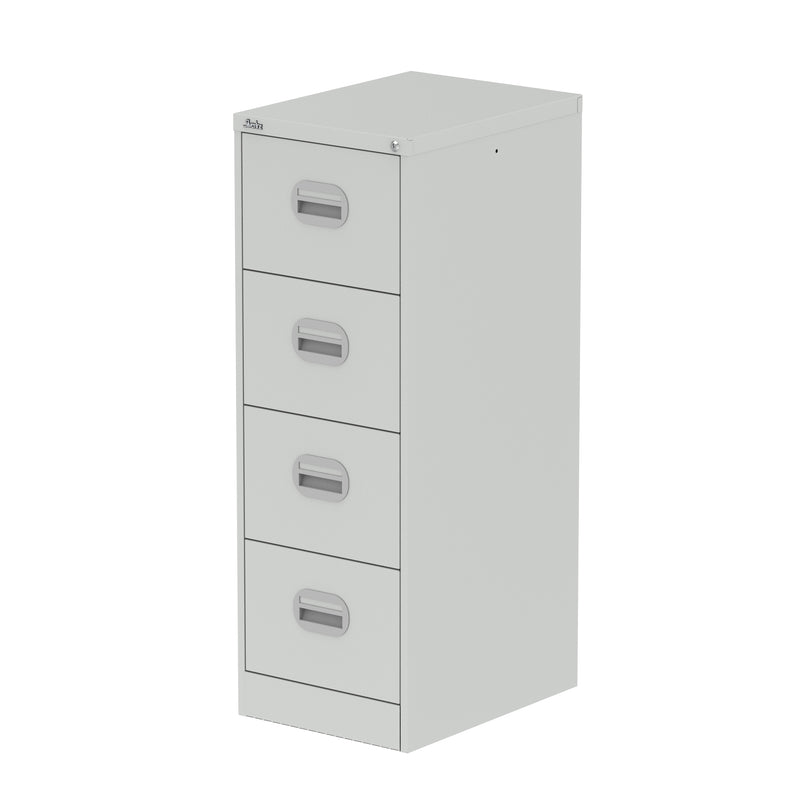 Qube Filing Cabinet - 4 Drawer - Light Grey