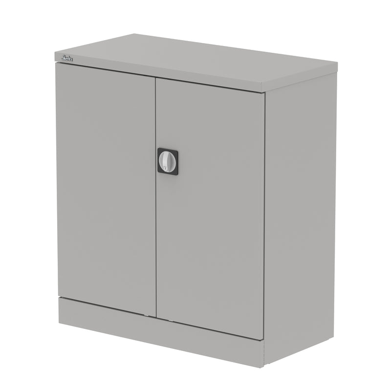 Qube Stationery 2-Door Cupboard With Shelves - 1020mm - Goose Grey - Homesplex