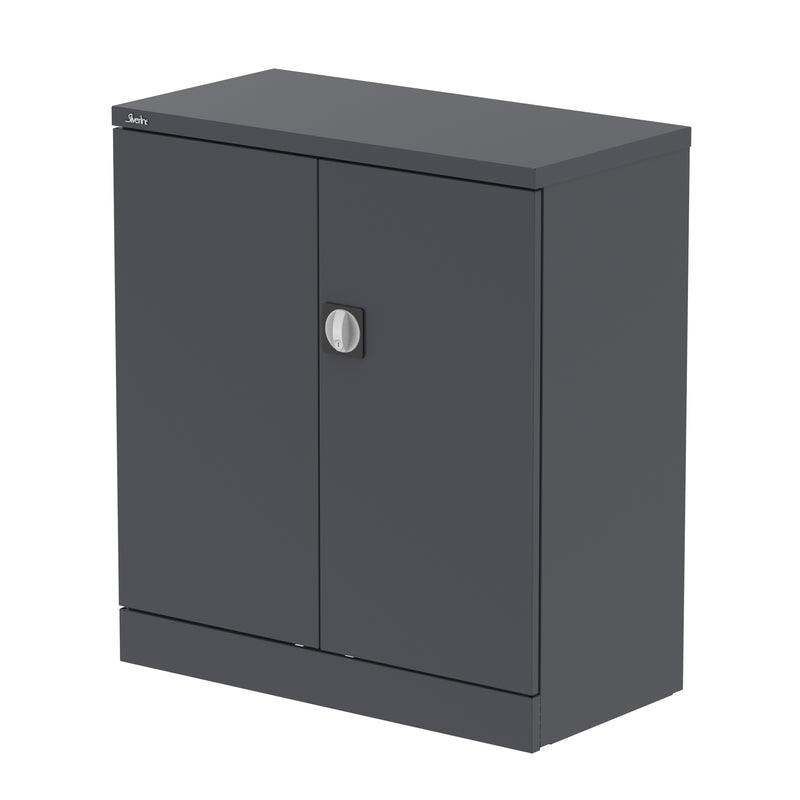 Qube Stationery 2-Door Cupboard With Shelves - 1020mm - Graphite Grey - Homesplex