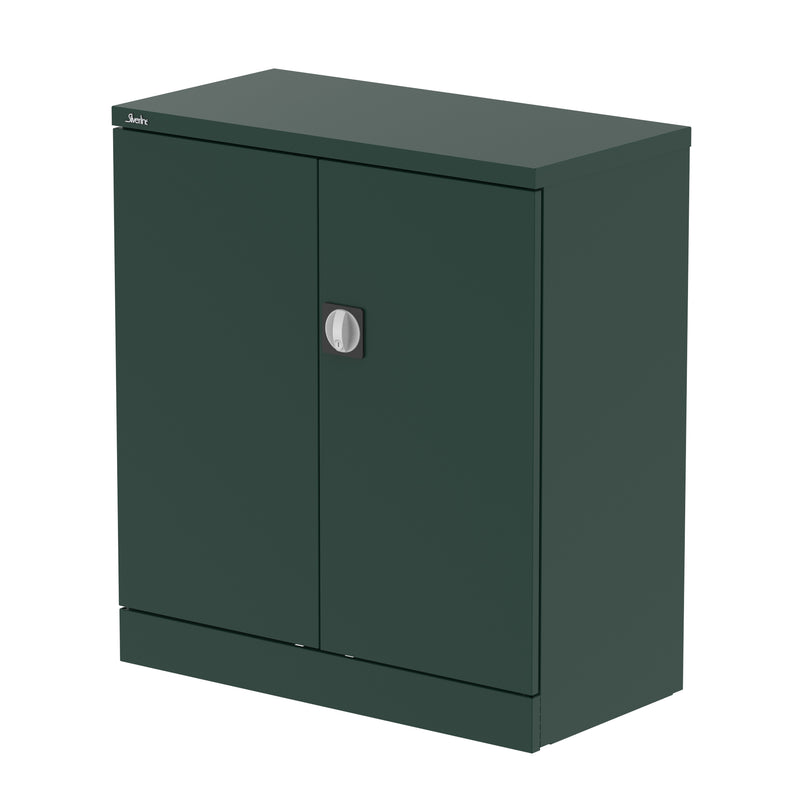 Qube Stationery 2-Door Cupboard With Shelves - 1020mm - British Racing Green - Homesplex