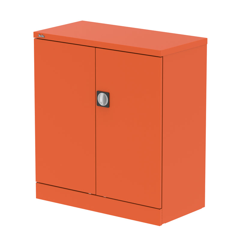 Qube Stationery 2-Door Cupboard With Shelves - 1020mm - Sienna Orange - Homesplex