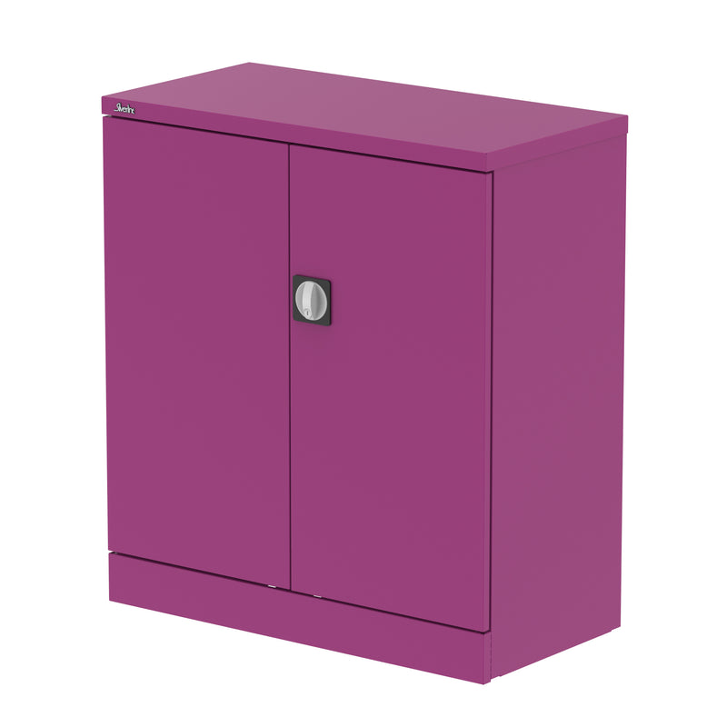 Qube Stationery 2-Door Cupboard With Shelves - 1020mm - Traffic Purple - Homesplex