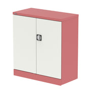 Qube Stationery 2-Door Cupboard With Shelves - 1020mm - Antique Pink And Satin White - Homesplex