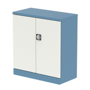 Qube Stationery 2-Door Cupboard With Shelves - 1020mm - Pastel Blue And Satin White - Homesplex